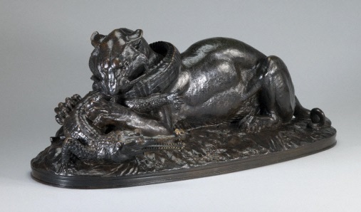 Antoine-Louis Barye, *Un Tigre en dévorant un gavial*, 1831