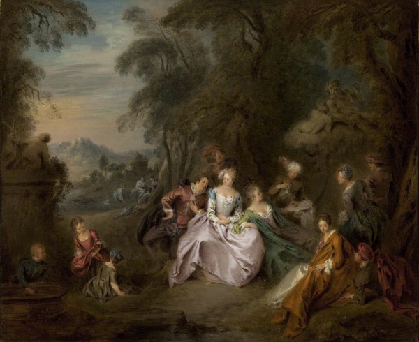 Jean-Baptiste Joseph Pater, *Repos dans un parc*, début du 18e siècle