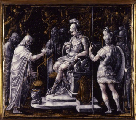 Jean Pénicaud III, *Alexander Giving Money to the Priests of Ammon*, late 16th century