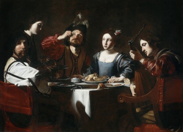 Nicolas Tournier, *Banquet Scene with a Lute Player*, c. 1625