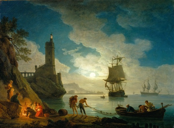 Joseph Vernet, *Un Port au clair de lune*, 1787